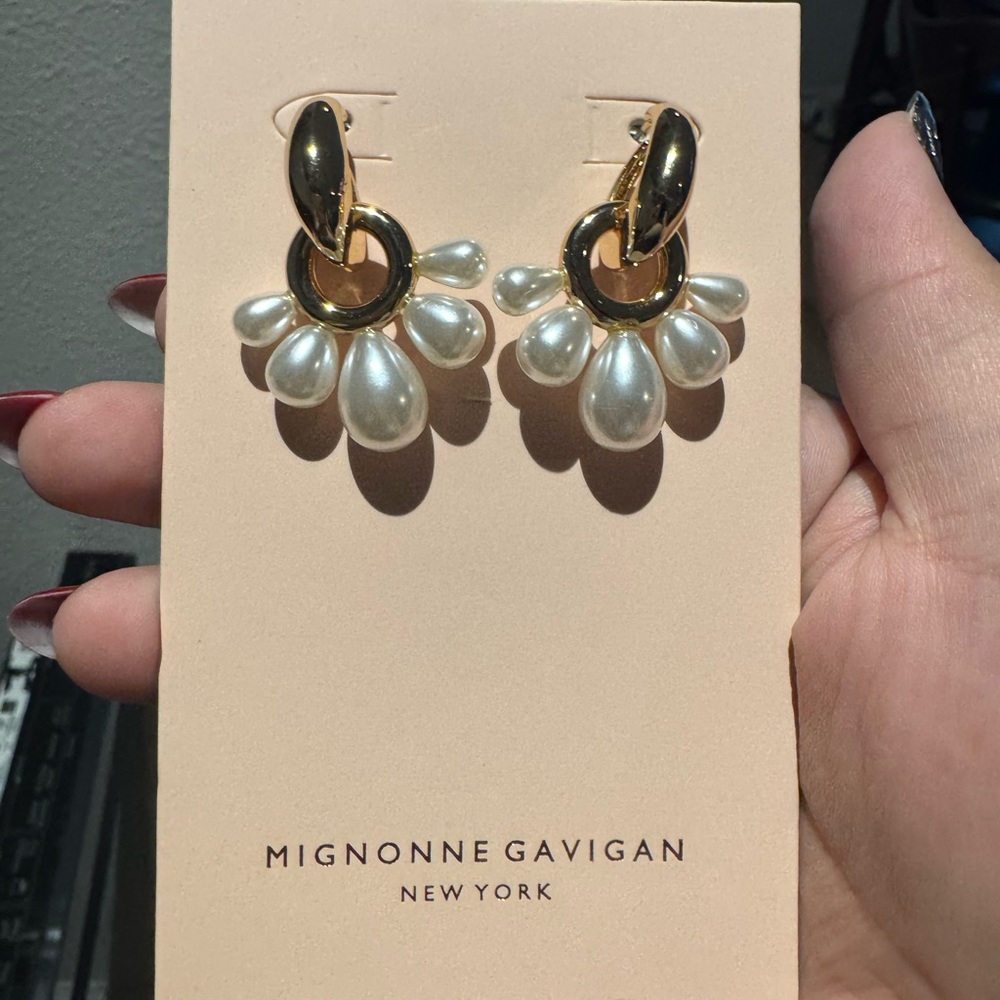 Mignonne Gavigan Gold and Pearl Earrings